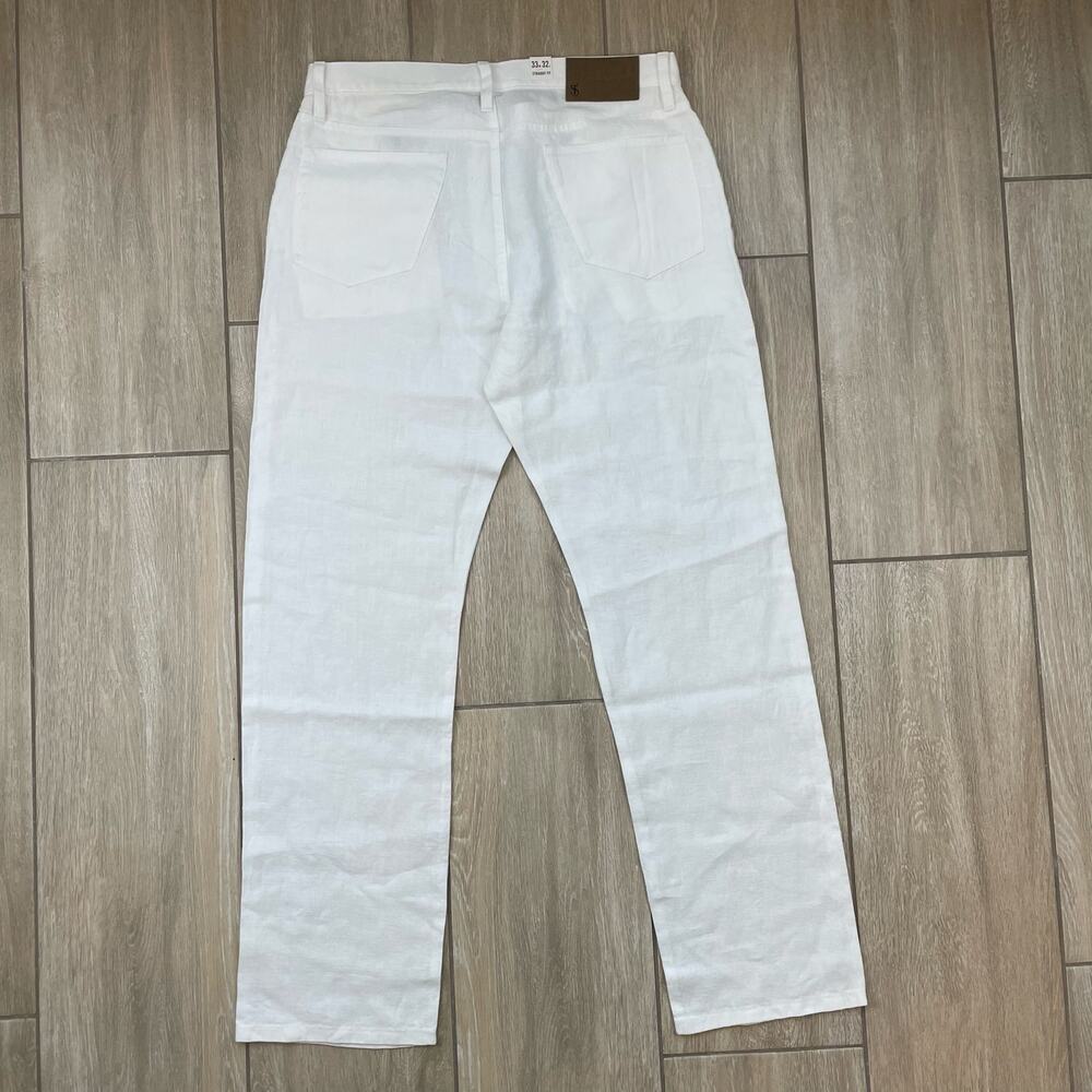 Todd Snyder NWT White Vintage Straight Fit 5-Pocket Linen Pants Men's 33/32 - Picture 5 of 14